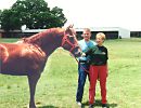 Ken and Pat Smith with On The Money Red, June, 1996, Victory Farms, Ada, OK